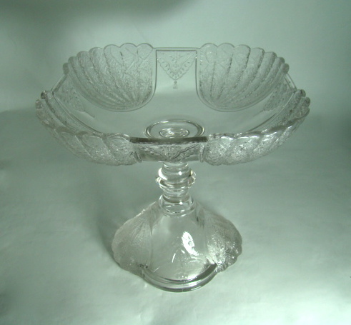 EAPG Square Compote – Portland Glass Company – "Shell and Tassel Pattern – Circa: 1860's EAPG Square Compote – Portland Glass Company – "Shell and Tassel Pattern – Circa: 1860's