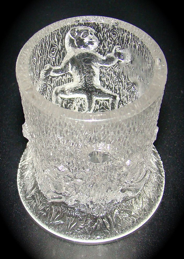 Early American Pattern Glass Toothpick Holder – "Three Monkeys on a Stump" Pattern – Circa: Late 1880's Early American Pattern Glass Toothpick Holder – "Three Monkeys on a Stump" Pattern – Circa: Late 1880's