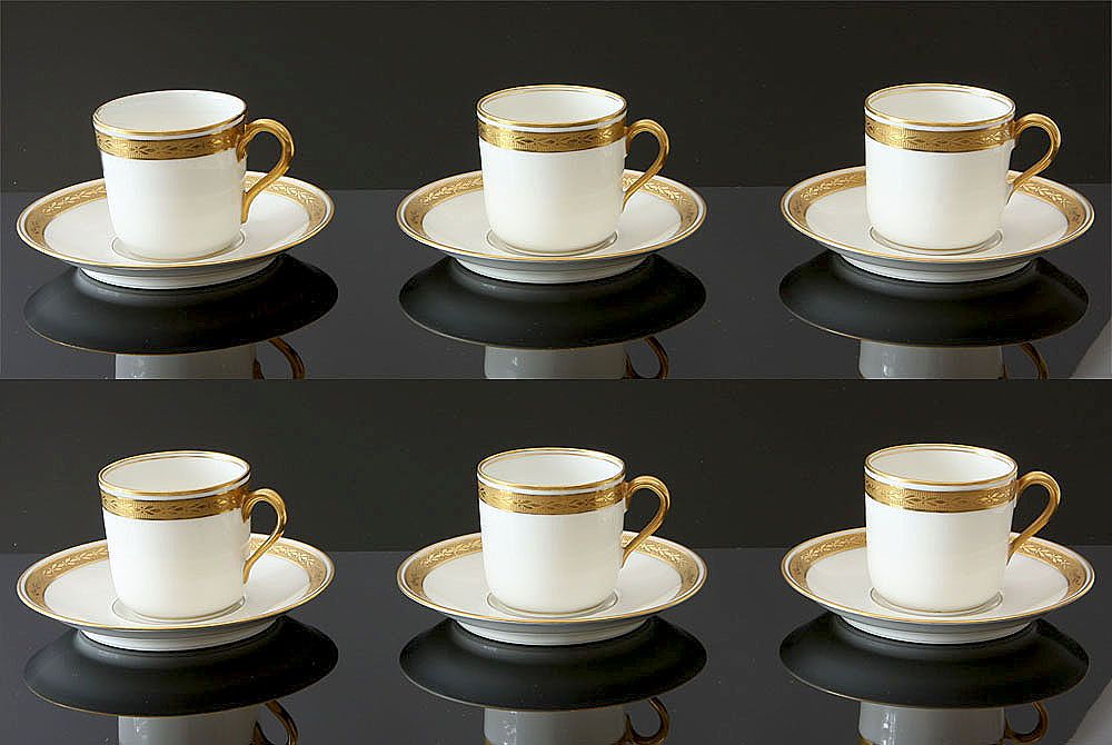 Six Demitasse Cups & Saucers - Haviland Six Demitasse Cups & Saucers - Haviland
