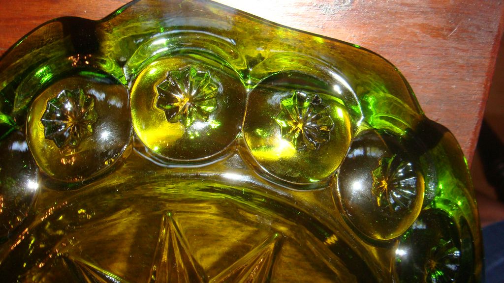 Large Avocado or Spearmint Green Starflower or Moon & Stars Vintage Glass Ashtray Tobacciana Collectible Large Avocado or Spearmint Green Starflower or Moon & Stars Vintage Glass Ashtray Tobacciana Collectible