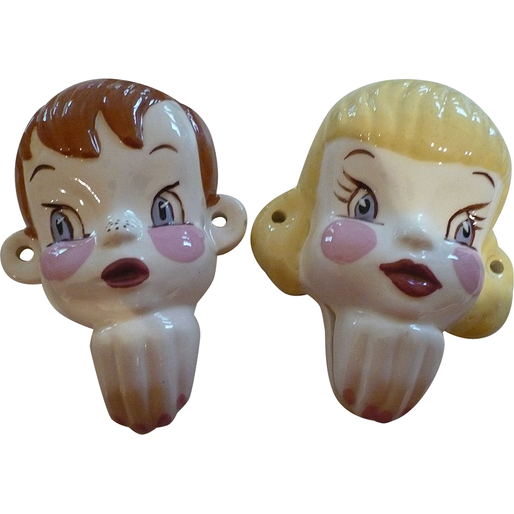 Ceramic Boy & Girl Towel Holders Ceramic Boy & Girl Towel Holders