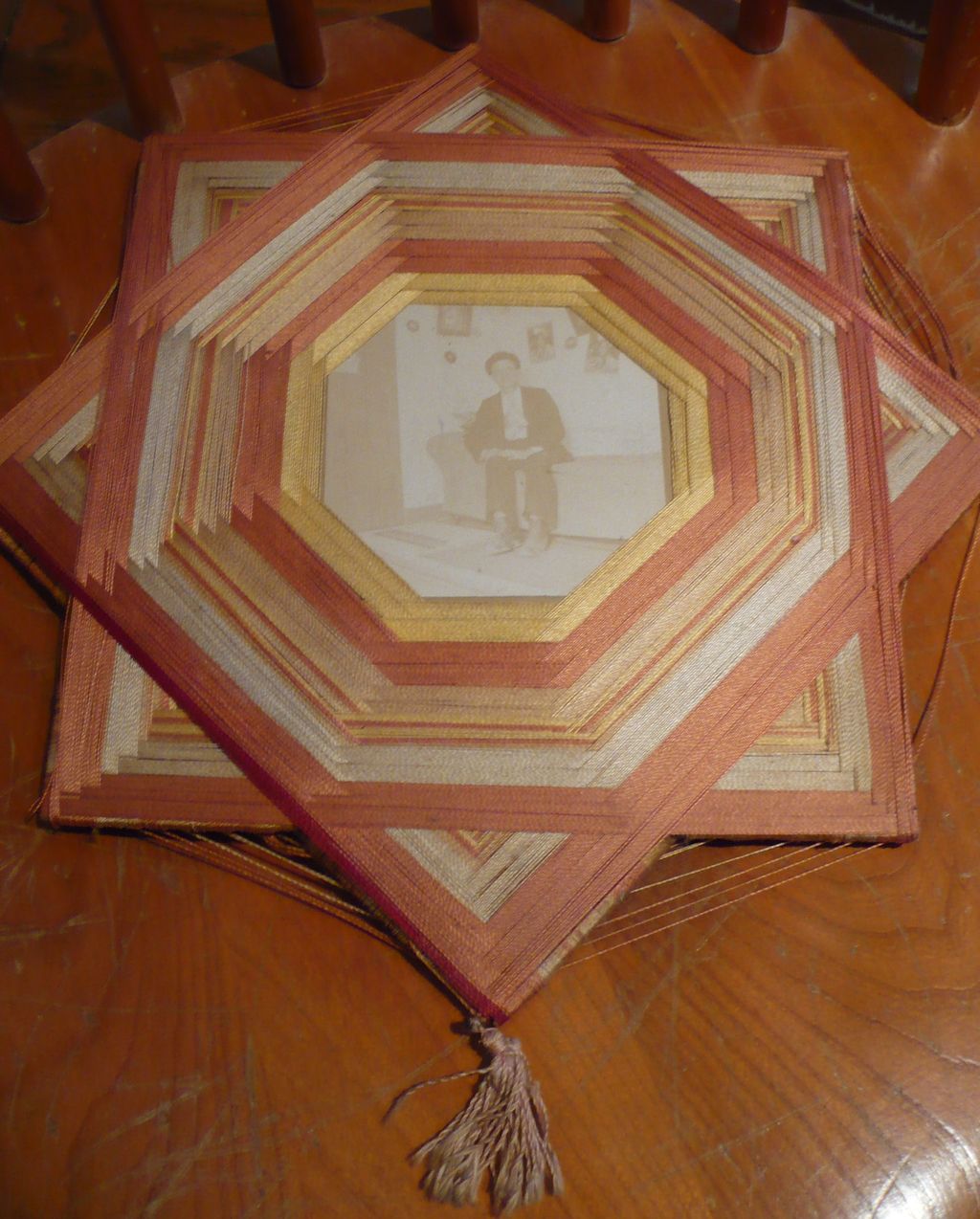Victorian String Art Frame with Man Photo Victorian String Art Frame with Man Photo
