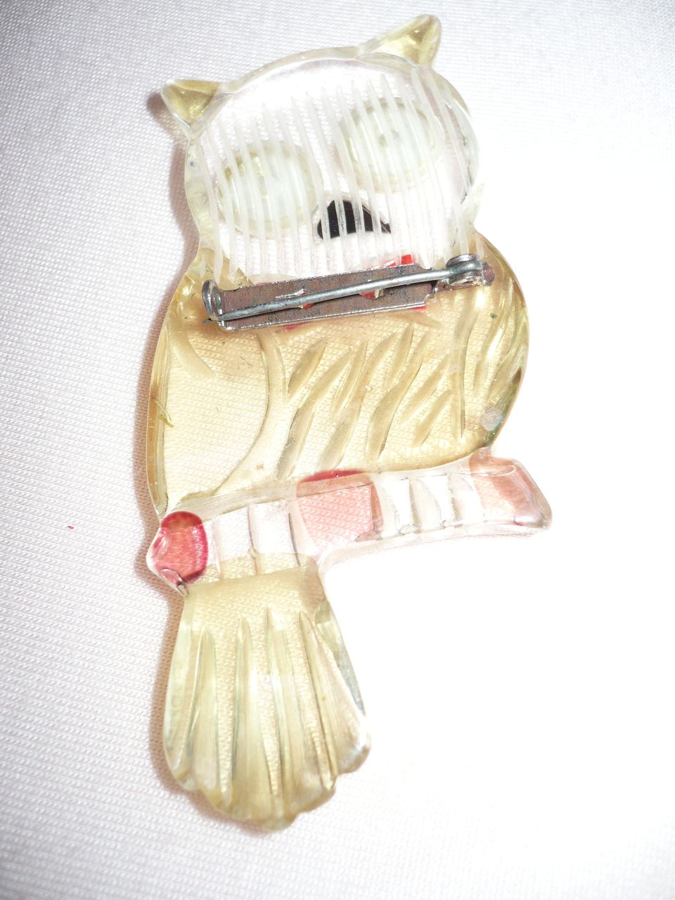 Lucite Googley Eye Owl Pin Lucite Googley Eye Owl Pin