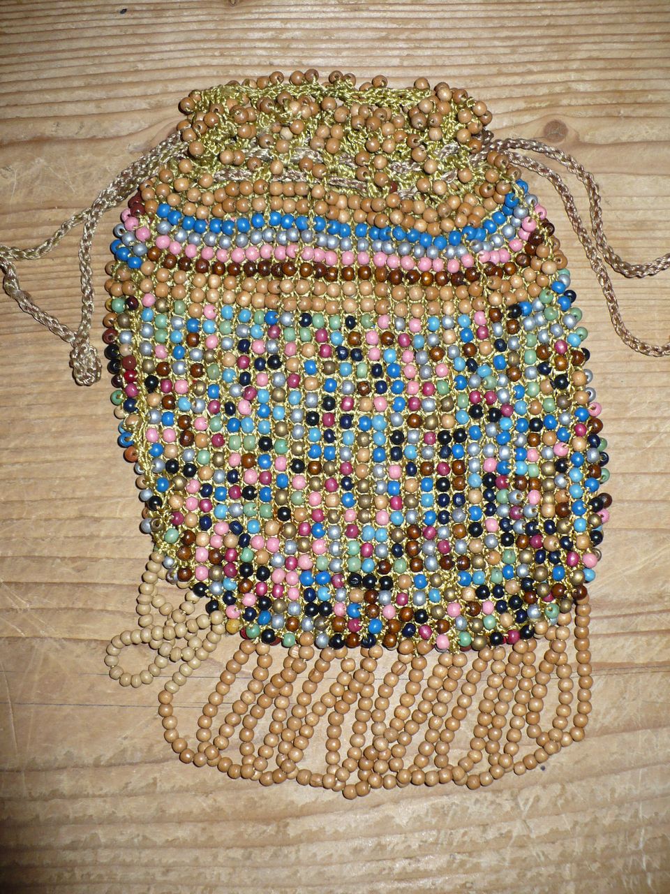 Wooden Beaded Crochet Purse Wooden Beaded Crochet Purse