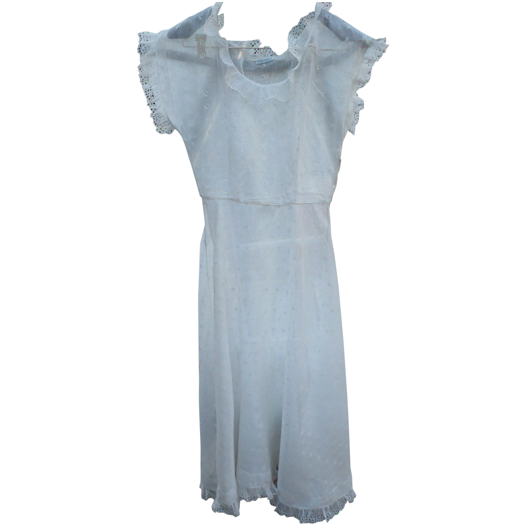 1940's Sheer Eyelet Dress 1940's Sheer Eyelet Dress