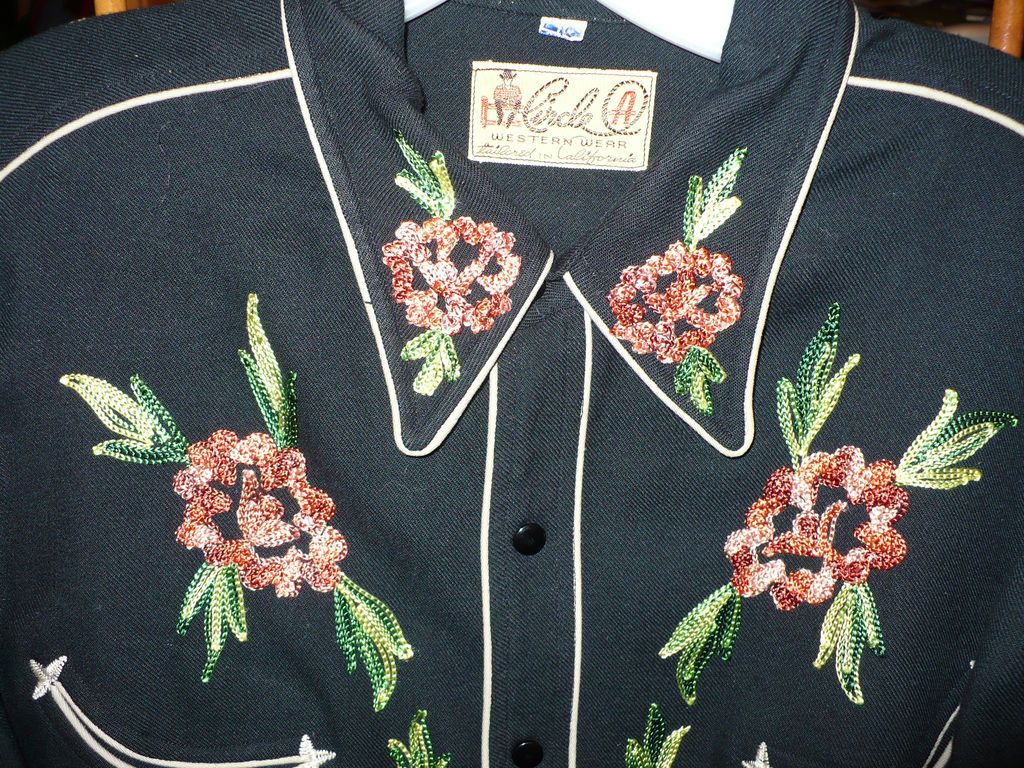 Mid Century Western Embroidered Cowboy Shirt Mid Century Western Embroidered Cowboy Shirt