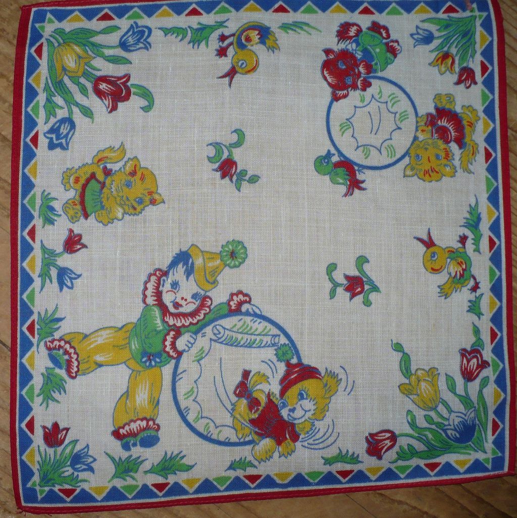 Children's Circus Handkerchief Children's Circus Handkerchief