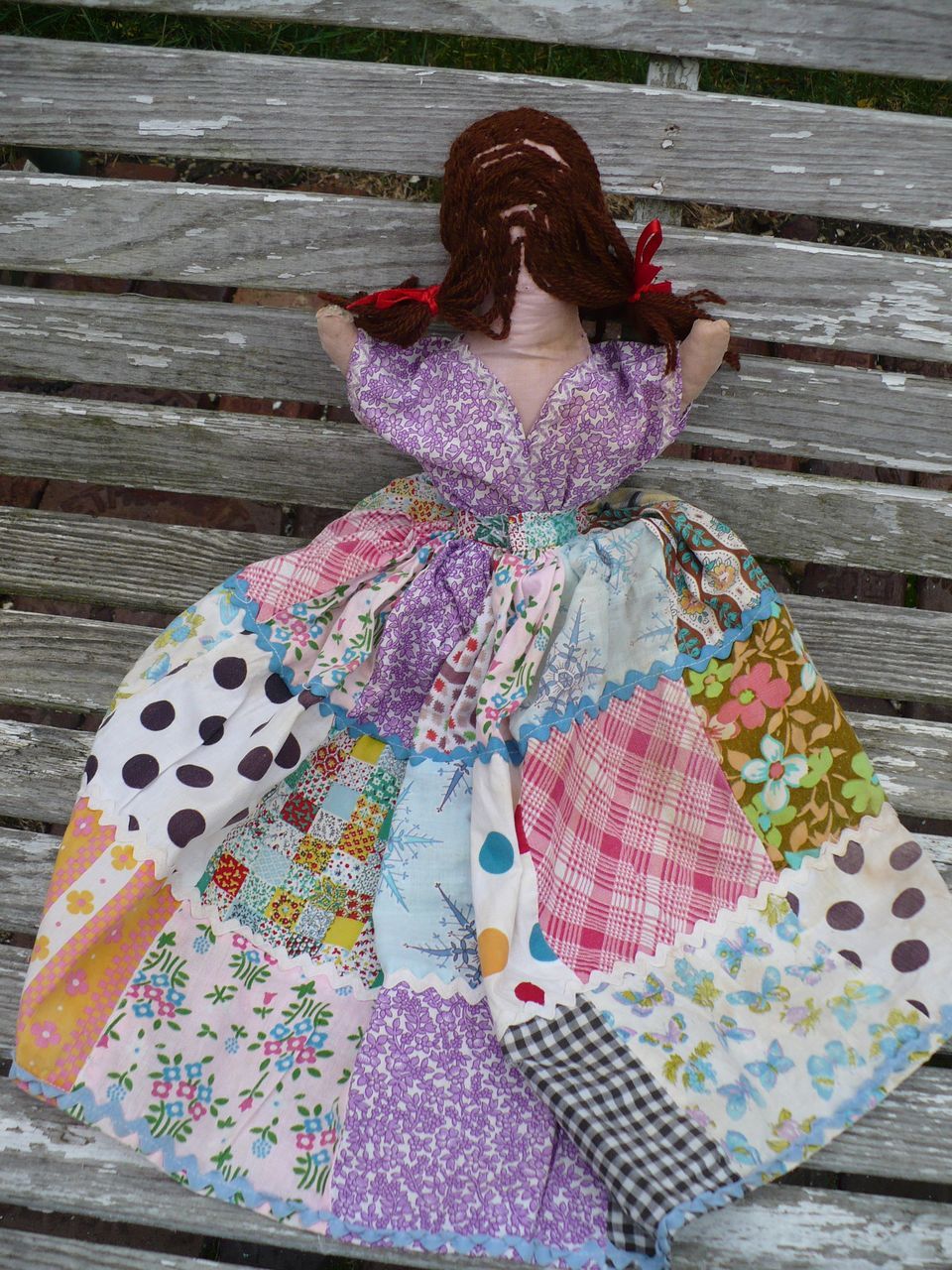 Folk Art Handmade Toaster Cover Doll Folk Art Handmade Toaster Cover Doll