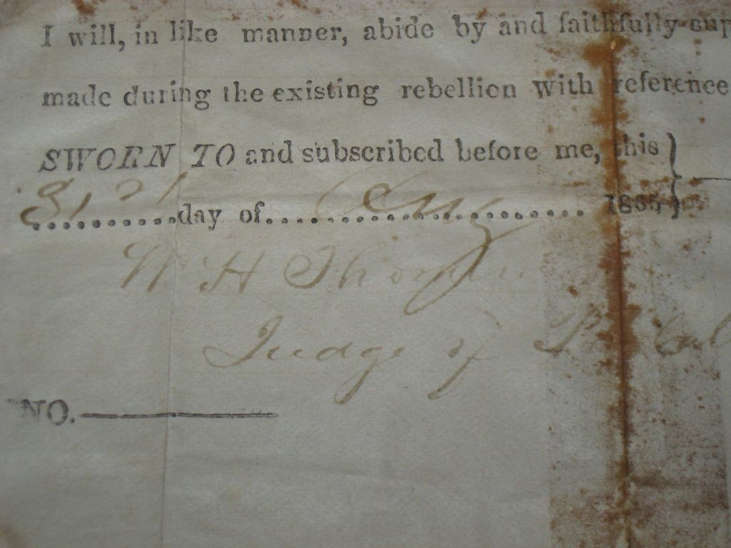 Civil War Oath Of Amnesty Document Alabama Civil War Civil War Oath Of Amnesty Document Alabama Civil War