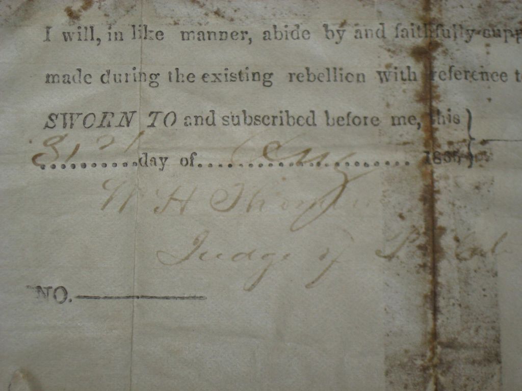 Civil War Oath Of Amnesty Document Alabama Civil War Civil War Oath Of Amnesty Document Alabama Civil War