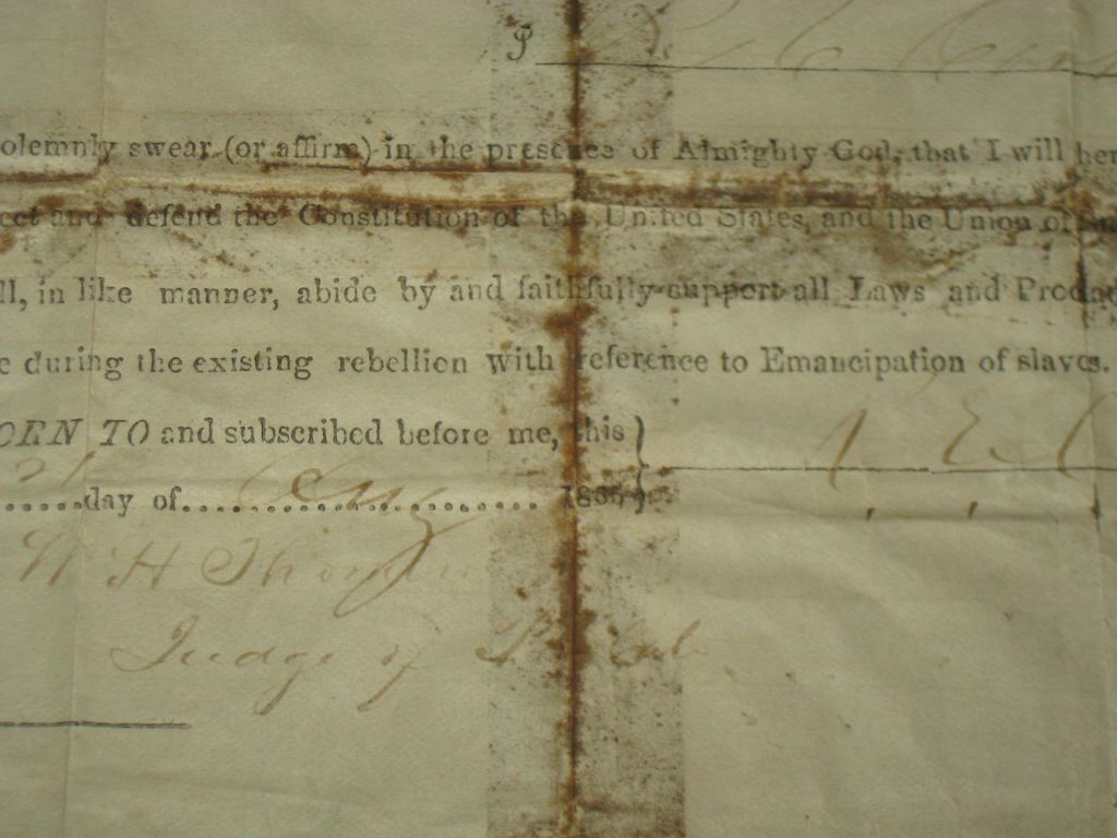 Civil War Oath Of Amnesty Document Alabama Civil War Civil War Oath Of Amnesty Document Alabama Civil War