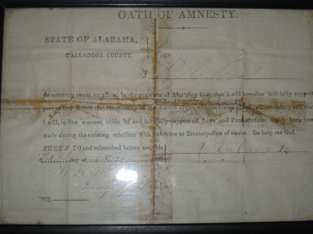 Civil War Oath Of Amnesty Document Alabama Civil War Civil War Oath Of Amnesty Document Alabama Civil War