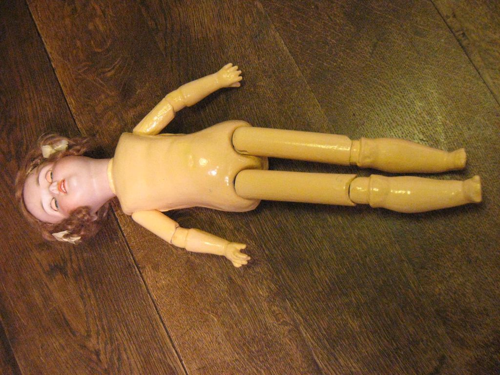 Antique Composition & Wood Doll Body Antique Composition & Wood Doll Body