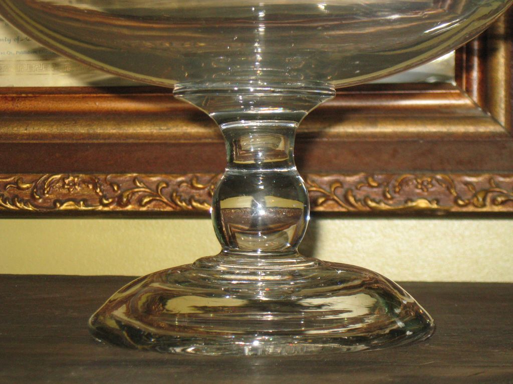 Pretty Antique Victorian Blown Glass Fish Bowl or Compote Pretty Antique Victorian Blown Glass Fish Bowl or Compote