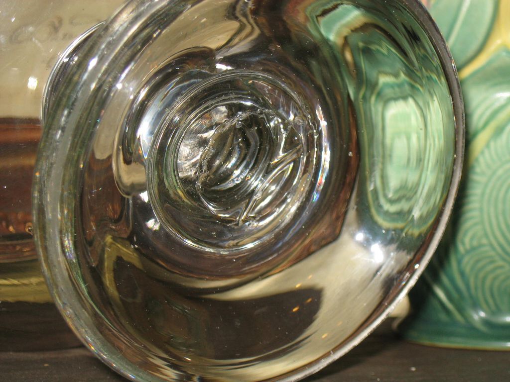 Pretty Antique Victorian Blown Glass Fish Bowl or Compote Pretty Antique Victorian Blown Glass Fish Bowl or Compote