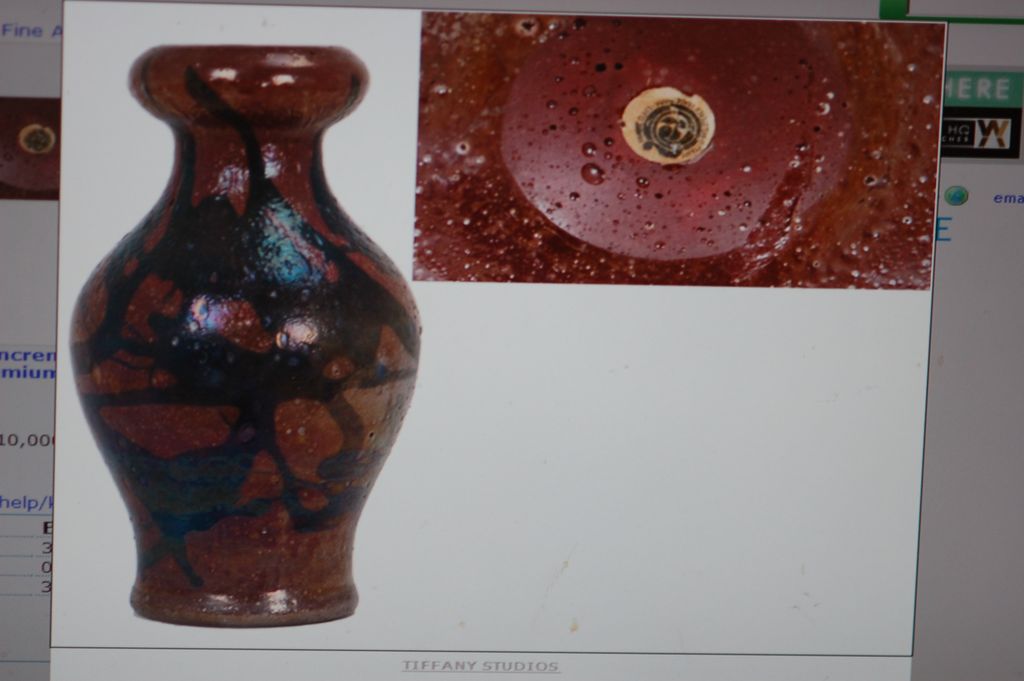 Pair Cypriote glass vases Tiffany Corona Pair Cypriote glass vases Tiffany Corona