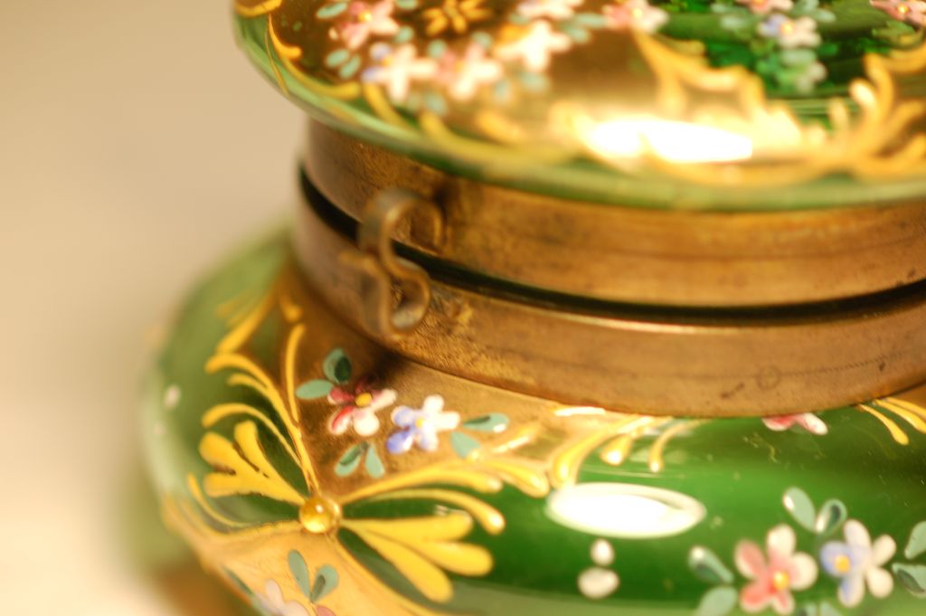 C:1885 Ornate Moser Bohemian jeweled glass box C:1885 Ornate Moser Bohemian jeweled glass box