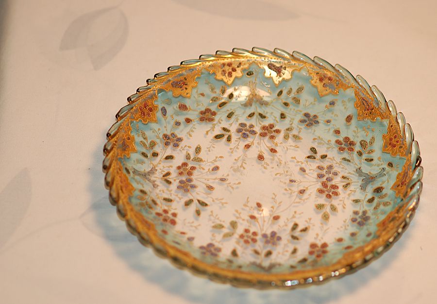C:1885 Bohemian Moser Glass Plate C:1885 Bohemian Moser Glass Plate