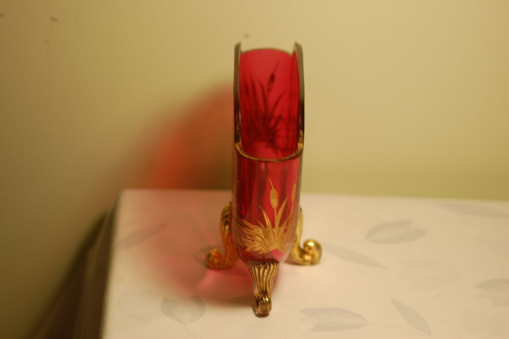 Moser Bohemian Glass Pillow Vase C:1900 Moser Bohemian Glass Pillow Vase C:1900