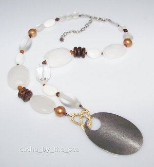 SILPADA Artisan White Jade Shell Mother Pearl 925 Silver Necklace RETIRED! N1899 SILPADA Artisan White Jade Shell Mother Pearl 925 Silver Necklace RETIRED! N1899