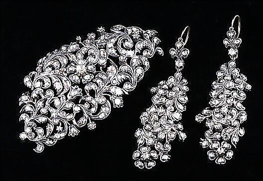 Rare 18th Century Georgian Diamond Set Demi Parure - Austrian Rare 18th Century Georgian Diamond Set Demi Parure - Austrian