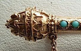 Beautiful Garnet & Turquoise Brooch - Etruscan Beautiful Garnet & Turquoise Brooch - Etruscan