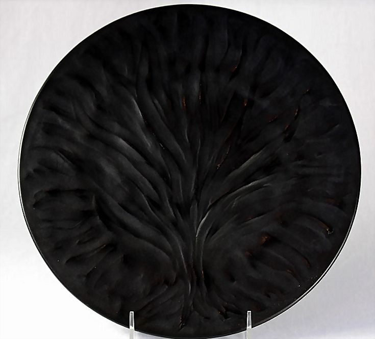 Lalique - Black Algues 11" Plate - Vintage Lalique - Black Algues 11" Plate - Vintage