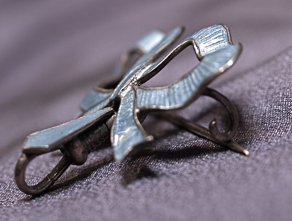 Guilloche Light Powder Blue Enamel Guilloche Sterling Silver Watch Fob/Pin Guilloche Light Powder Blue Enamel Guilloche Sterling Silver Watch Fob/Pin
