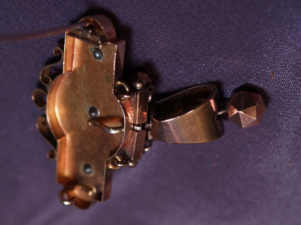 Taille d' Epergne 14 Karat Gold Chatelaine/Watch Fob Pin/Brooch c1870 Taille d' Epergne 14 Karat Gold Chatelaine/Watch Fob Pin/Brooch c1870