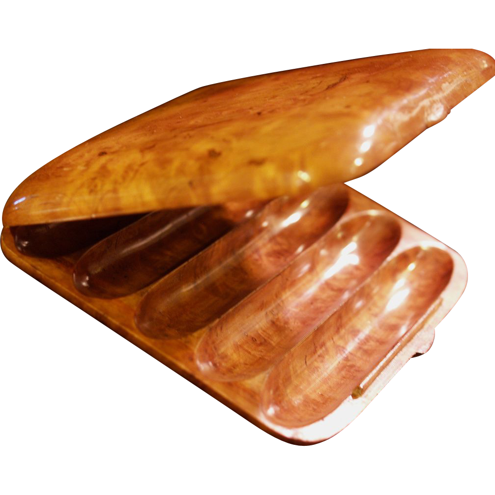 Russian Karelian Beechwood Burl Cigar Case/Box - Dovetail Seamless Hidden Hinge - Edwardian Era Russian Karelian Beechwood Burl Cigar Case/Box - Dovetail Seamless Hidden Hinge - Edwardian Era
