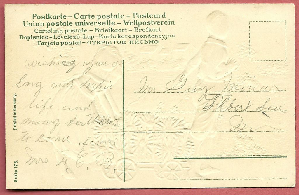 Embossed Birthday Greetings Vintage Postcard of Boy and Girl - Printed in Germany Embossed Birthday Greetings Vintage Postcard of Boy and Girl - Printed in Germany