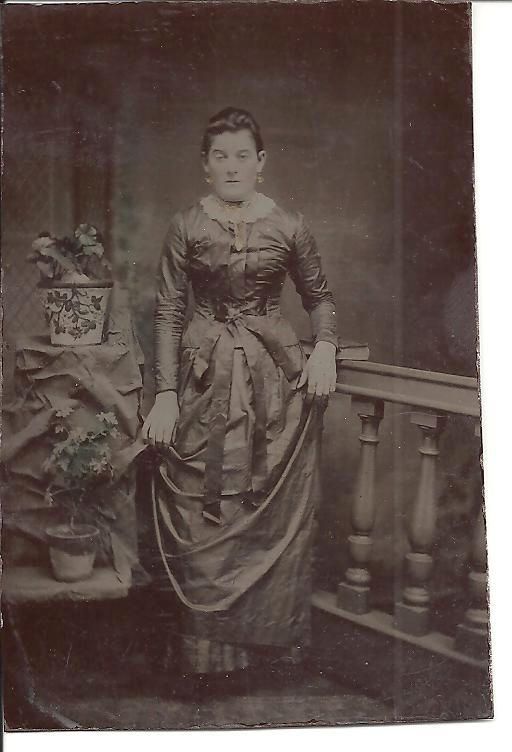 Tintype~Lovely Lady Beautiful Dress~Circa 1870's Tintype~Lovely Lady Beautiful Dress~Circa 1870's