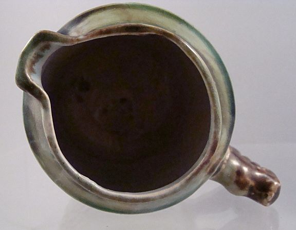Majolica Cream Pitcher~Creamer~Vines Flowers Twig Handle Majolica Cream Pitcher~Creamer~Vines Flowers Twig Handle