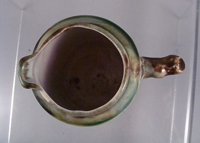 Majolica Cream Pitcher~Creamer~Vines Flowers Twig Handle Majolica Cream Pitcher~Creamer~Vines Flowers Twig Handle