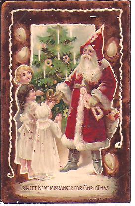 Old World Santa Post Card~Christmas Tree and Little Children~1907 Old World Santa Post Card~Christmas Tree and Little Children~1907