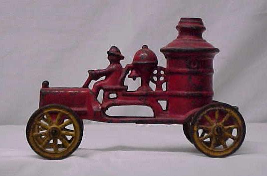 Early Cast Iron Toy Fire Truck