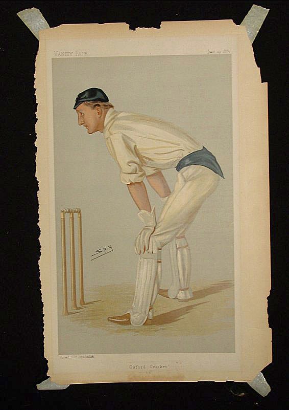Original Vanity Fair Print - Oxford Cricket by Spy -Hylton "Punch" Philipson Original Vanity Fair Print - Oxford Cricket by Spy -Hylton "Punch" Philipson