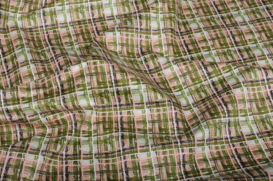 40s - 50s Fine Polished Chintz by Waverly *Pimlico Plaid 6+ yds *Pink/Green *Old/New 40s - 50s Fine Polished Chintz by Waverly *Pimlico Plaid 6+ yds *Pink/Green *Old/New