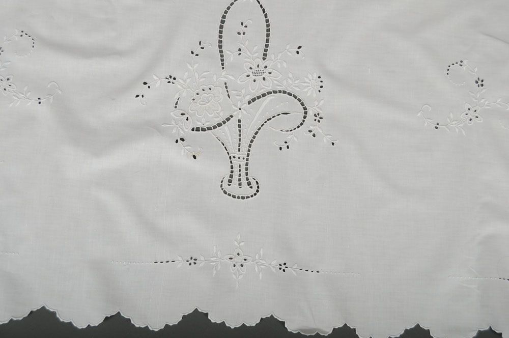 Long Vintage Embroidered Layover Sham or Runner *Finely Done Long Vintage Embroidered Layover Sham or Runner *Finely Done