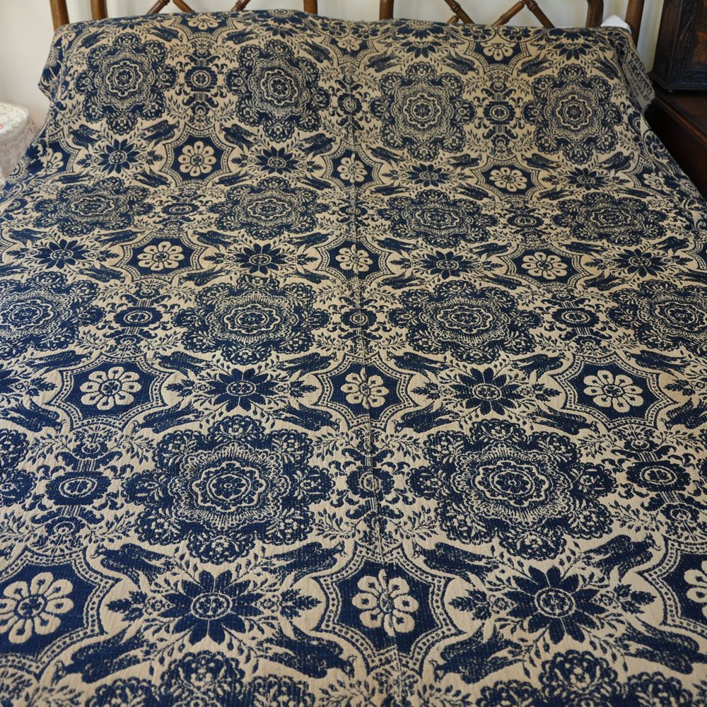 Signed 1843 Archibald Davidson Coverlet - Birds of Paradise Signed 1843 Archibald Davidson Coverlet - Birds of Paradise