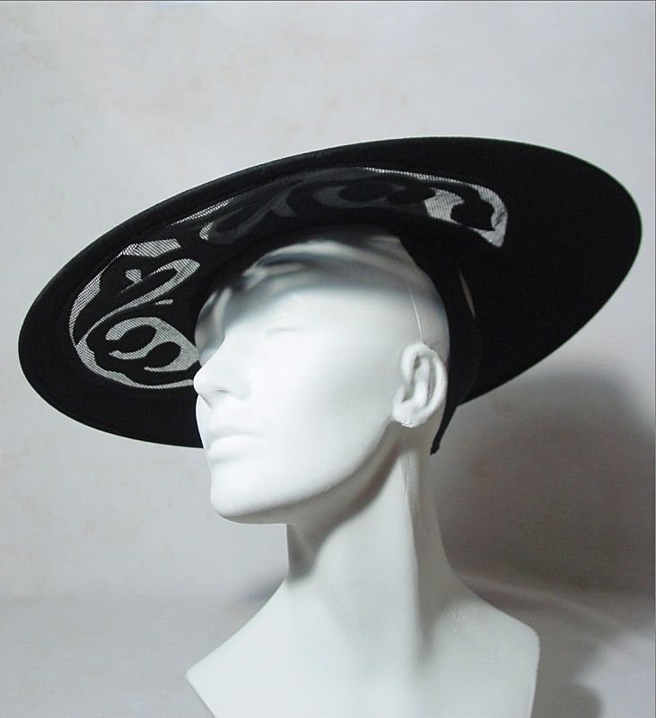 1940s Cartwheel Hat with Peekaboo Cutouts * ULTRA CHIC HAT *Martha Gene, NY 1940s Cartwheel Hat with Peekaboo Cutouts * ULTRA CHIC HAT *Martha Gene, NY