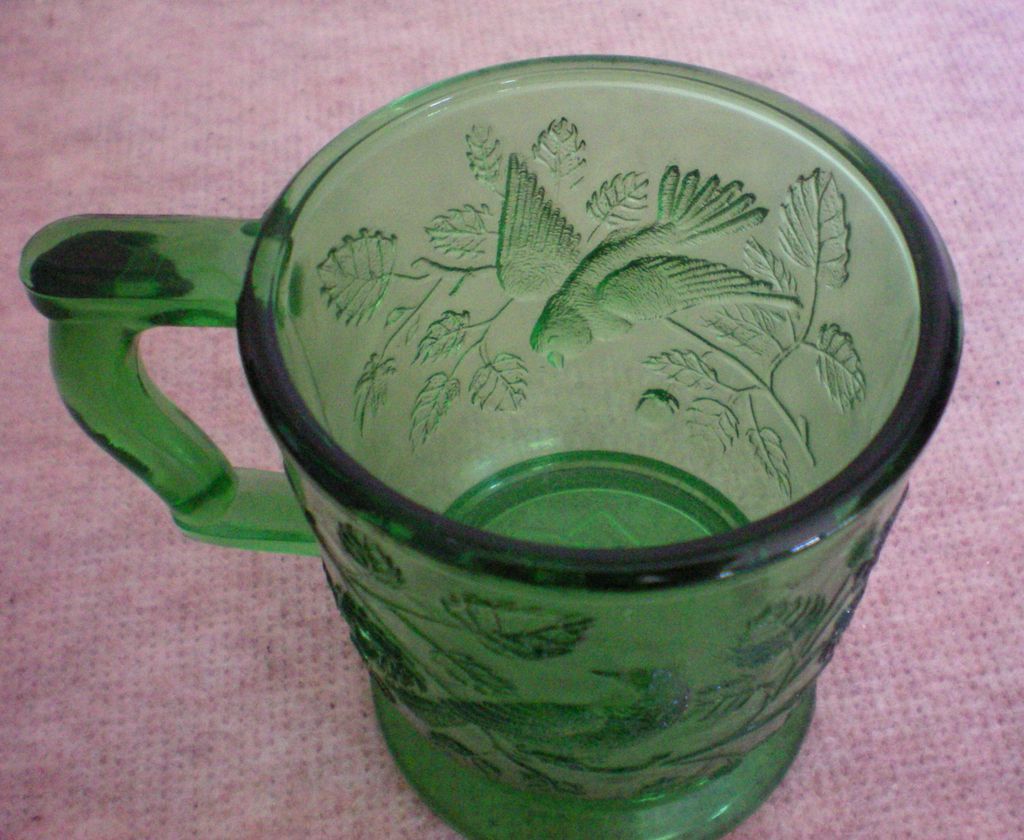 Mosser Glass Cups with Bird – Set of Four Mosser Glass Cups with Bird – Set of Four
