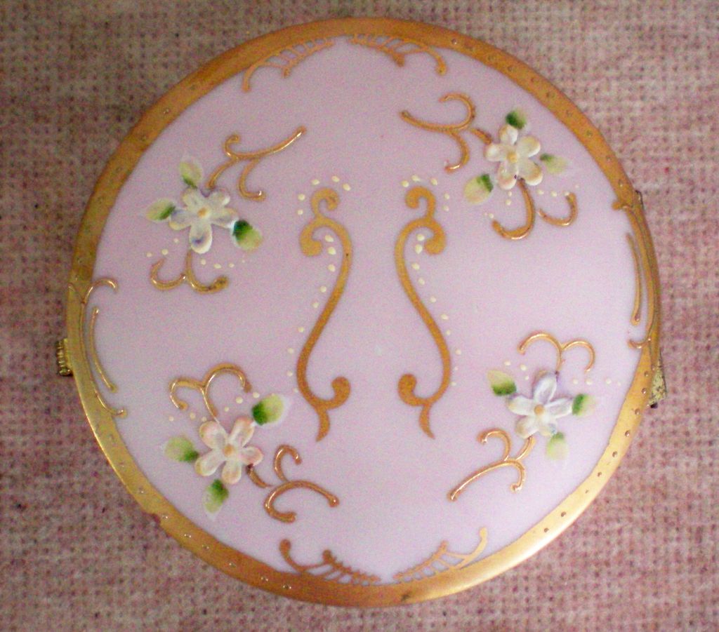 Pink Porcelain Trinket / Vanity / Dresser Box Pink Porcelain Trinket / Vanity / Dresser Box