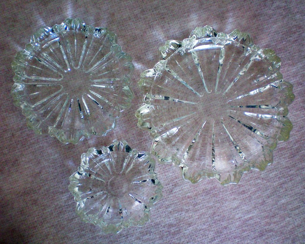 Fostoria Glass Spool Pattern Ashtrays Fostoria Glass Spool Pattern Ashtrays