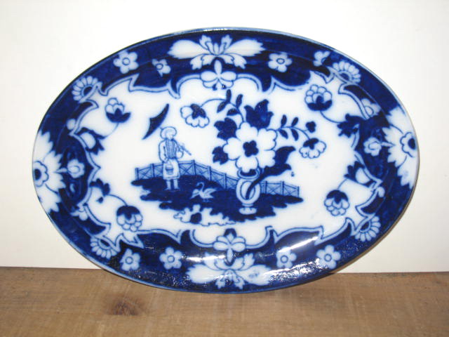 Flow Blue 'Pekin' Royal Staffordshire Wilkinson Platter Flow Blue 'Pekin' Royal Staffordshire Wilkinson Platter