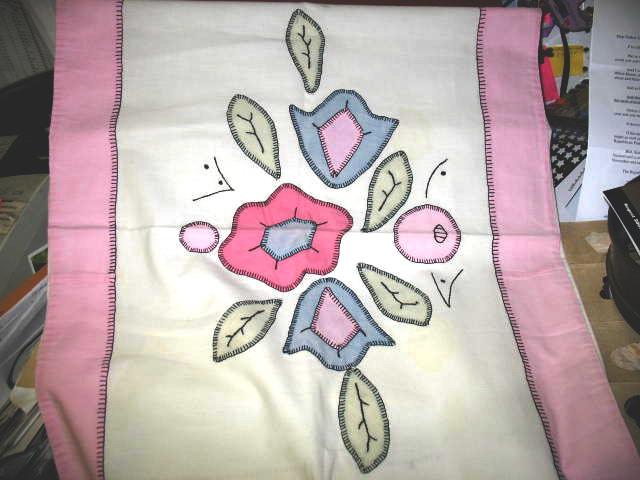 Applique Linen Tablecloth & Runner Applique Linen Tablecloth & Runner