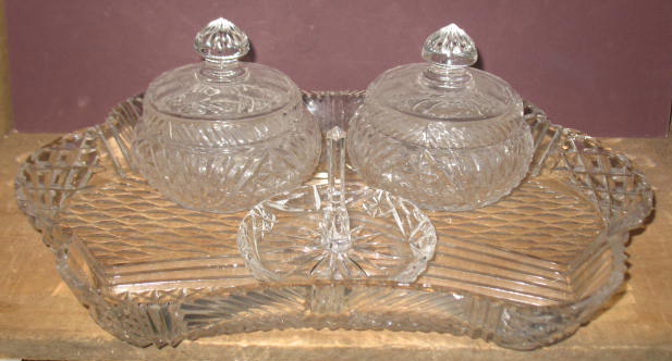 4 Piece Cut Glass Dresser Set 4 Piece Cut Glass Dresser Set