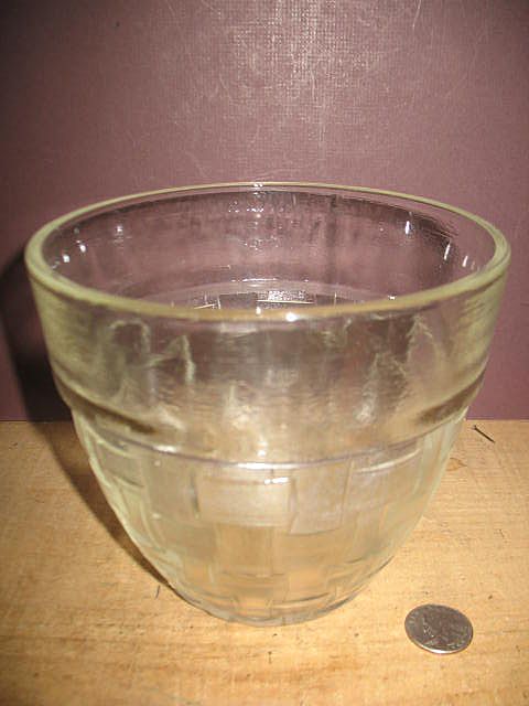 Marked Anchor Hocking Basket Weave Design Bowl. Marked Anchor Hocking Basket Weave Design Bowl.
