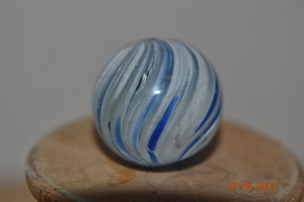 Hand Made German Blue and White Onion Skin Marble Hand Made German Blue and White Onion Skin Marble
