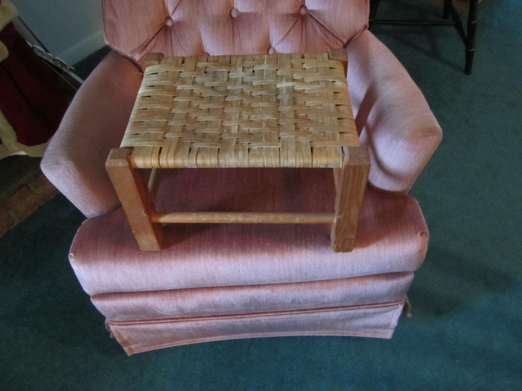 STOOL, Wood/Woven Top, Small Foot Stool, Accent Item STOOL, Wood/Woven Top, Small Foot Stool, Accent Item